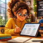 Student using digital tools for effective note-taking in a modern classroom setting