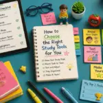 Editorial illustration showing how to choose the right study tools for you