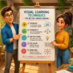 Editorial illustration showing visual learning techniques for better understanding