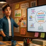 Editorial illustration showing creative visualization techniques to enhance learning
