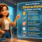 Editorial illustration showing how to reduce distractions for better learning